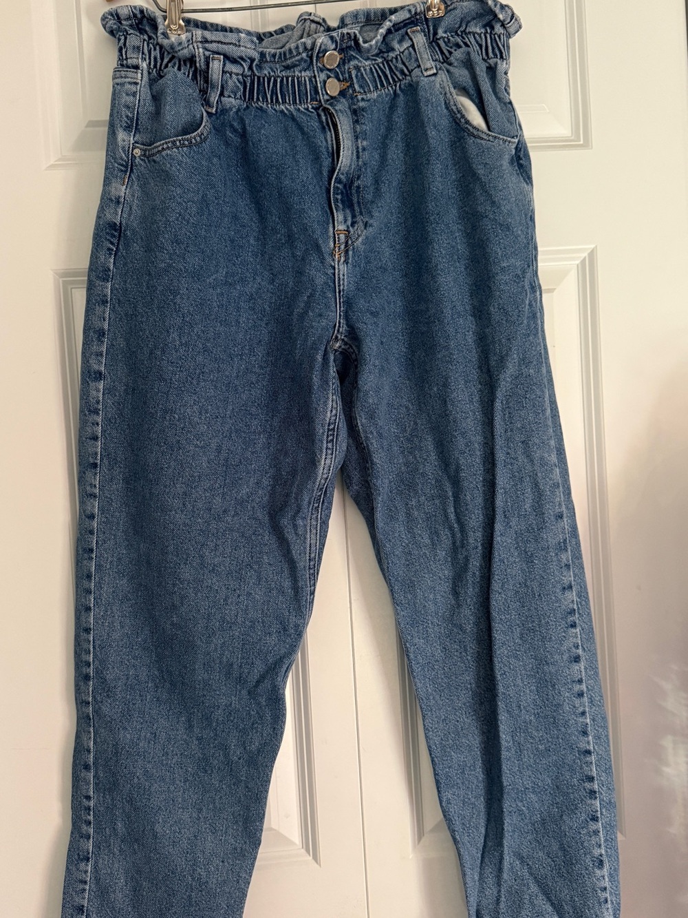 Classic Blue Paperbag Waist Jeans